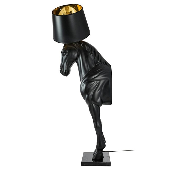 Lampa podłogowa KOŃ HORSE STAND M czarna - włókno szklane - Moosee